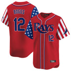 T.Bay Rays #12 Wade Boggs Player Red 2025 Independence Day Vapor Premier Limited Fdoa Stitched Jerseys