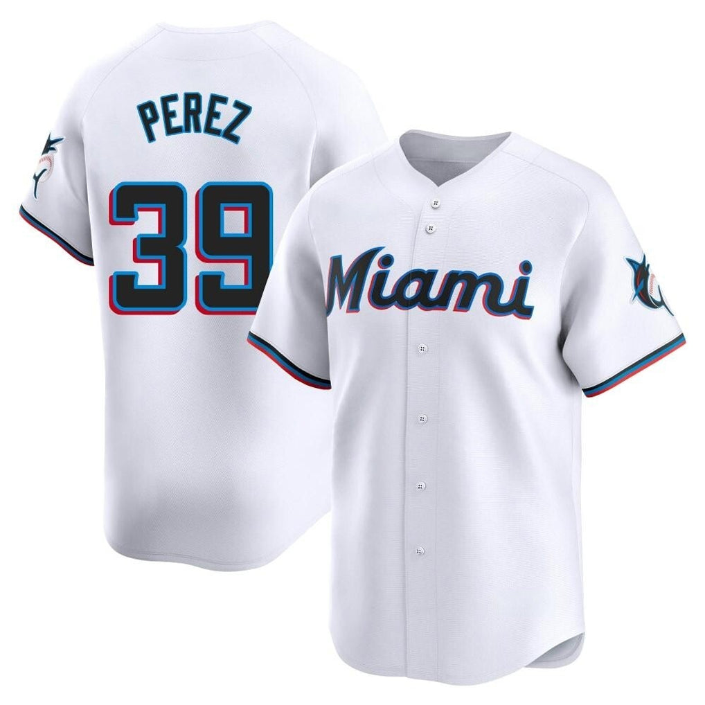 M.Marlins #39 Eury Perez Player White  Home Limited Fdoa Stitched Jerseys