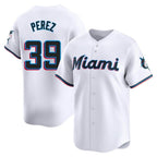M.Marlins #39 Eury Perez Player White  Home Limited Fdoa Stitched Jerseys