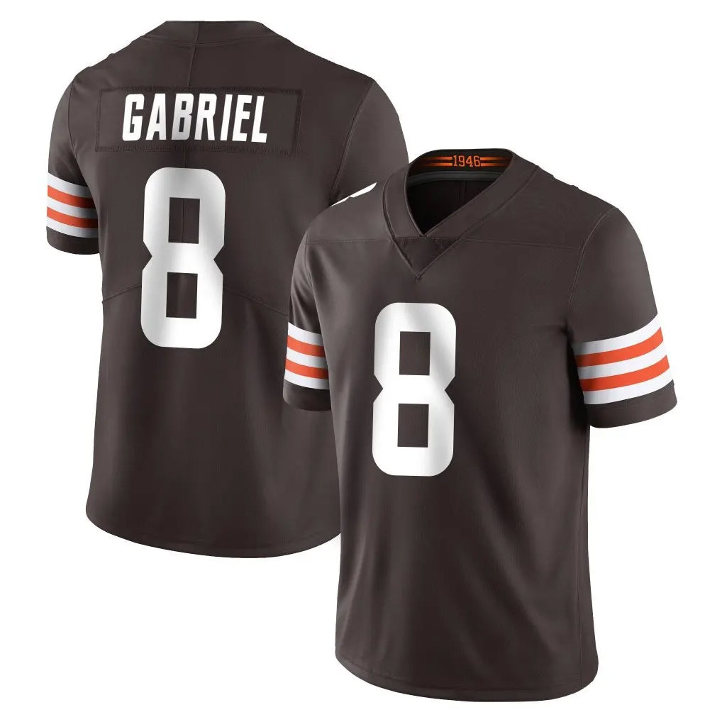 C.Browns #8 Dillon Gabriel Player Brown Color Vapor Untouchable Limited Home Game Gdoa Stitched Jerseys