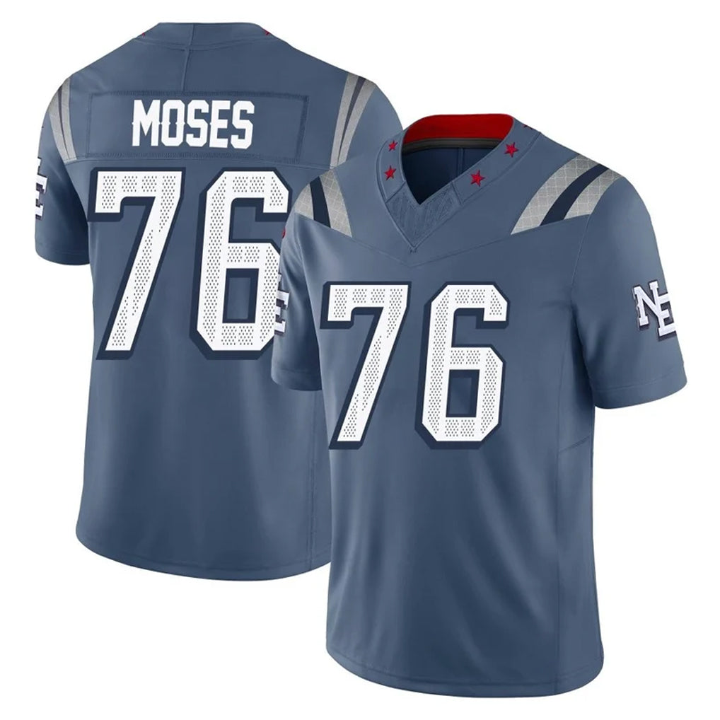 NE.Patriots #76 Morgan Moses Player Blue Limited Rivalries Collection Home Game Gdoa Stitched Jerseys