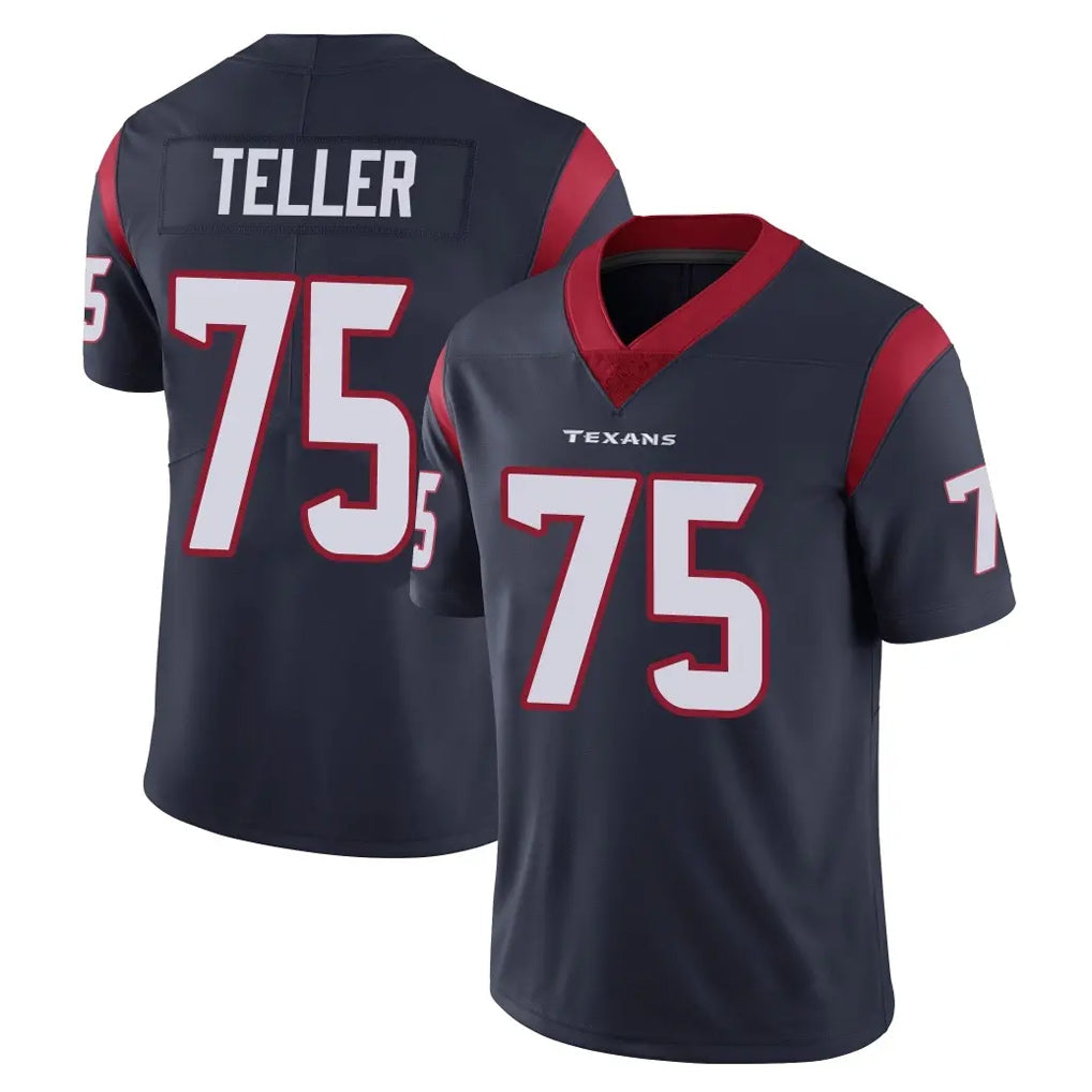 H.Texans #75 Wyatt Teller Player Navy Limited Vapor Untouchable Home Game Gdoa Stitched Jerseys