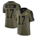 KC.Chiefs #17 Alohi Gilman Player Olive Salute To Service Limited Game Gdoa Stitched Jerseys