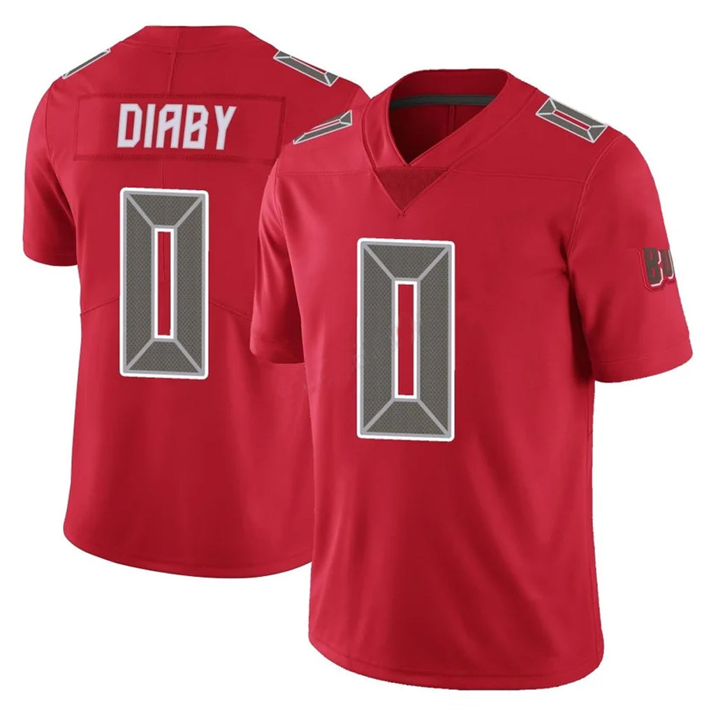TB.Buccaneers #0 Yaya Diaby Player Red Limited Color Rush Home Game Gdoa Stitched Jerseys
