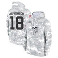 M.Vikings #18 Justin Jefferson Player Arctic Camo Salute to Service Pullover Hoodies Limited Game Gdoa Stitched Jerseys