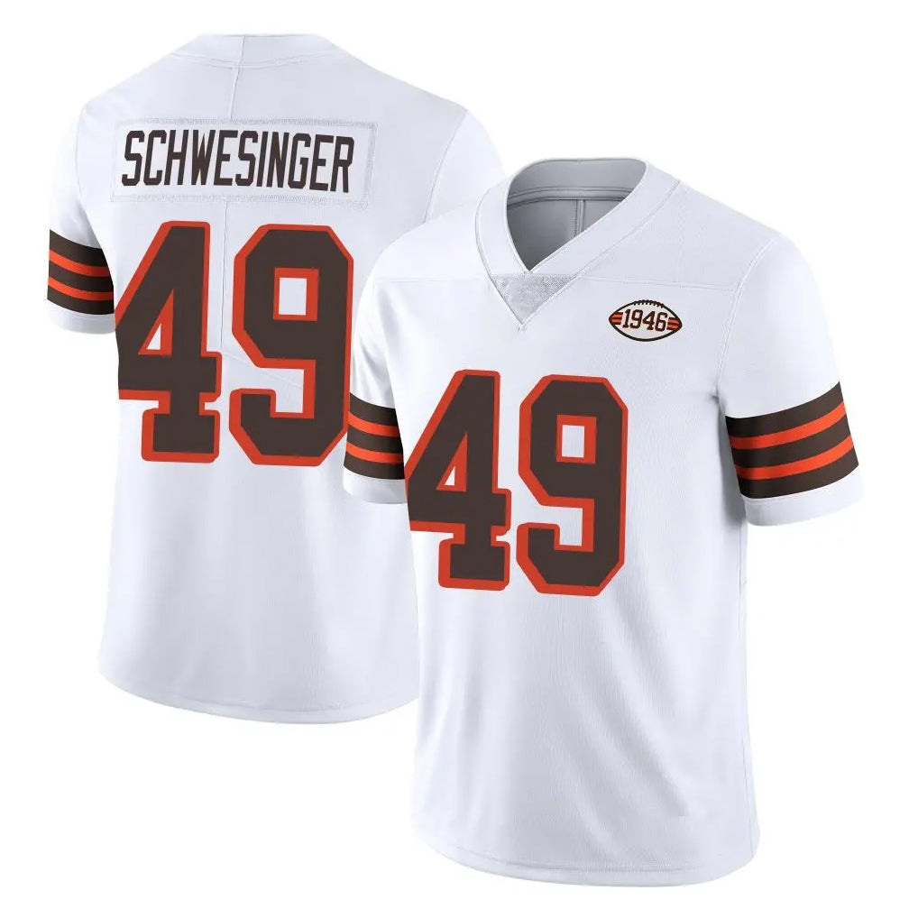 C.Browns #49 Carson Schwesinger Player White Limited  Vapor 1946 Collection Alternate Game Gdoa Stitched Jerseys