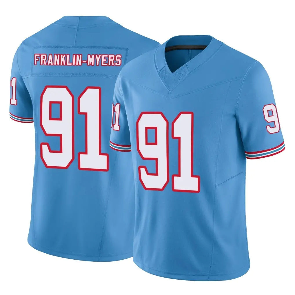 T.Titans #91 John Franklin-Myers Player Light Blue Limited Vapor F.U.S.E. Home Game Gdoa Stitched Jerseys