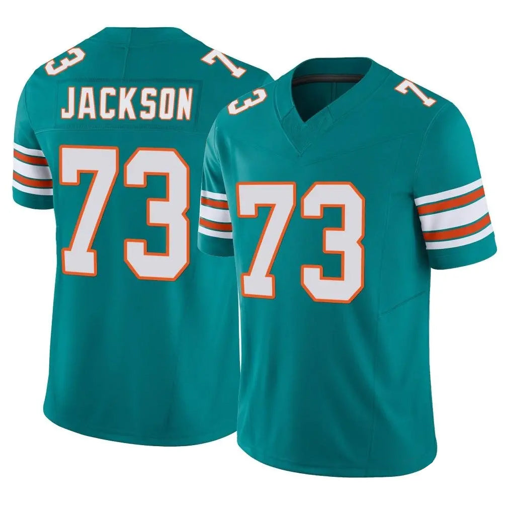 M.Dolphins #73 Austin Jackson Player Aqua Limited Alternate Vapor F.U.S.E. Home Game Gdoa Stitched Jerseys