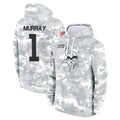 M.Vikings #1 Kyler Murray Player Arctic Camo Salute to Service Pullover Hoodies Limited Game Gdoa Stitched Jerseys