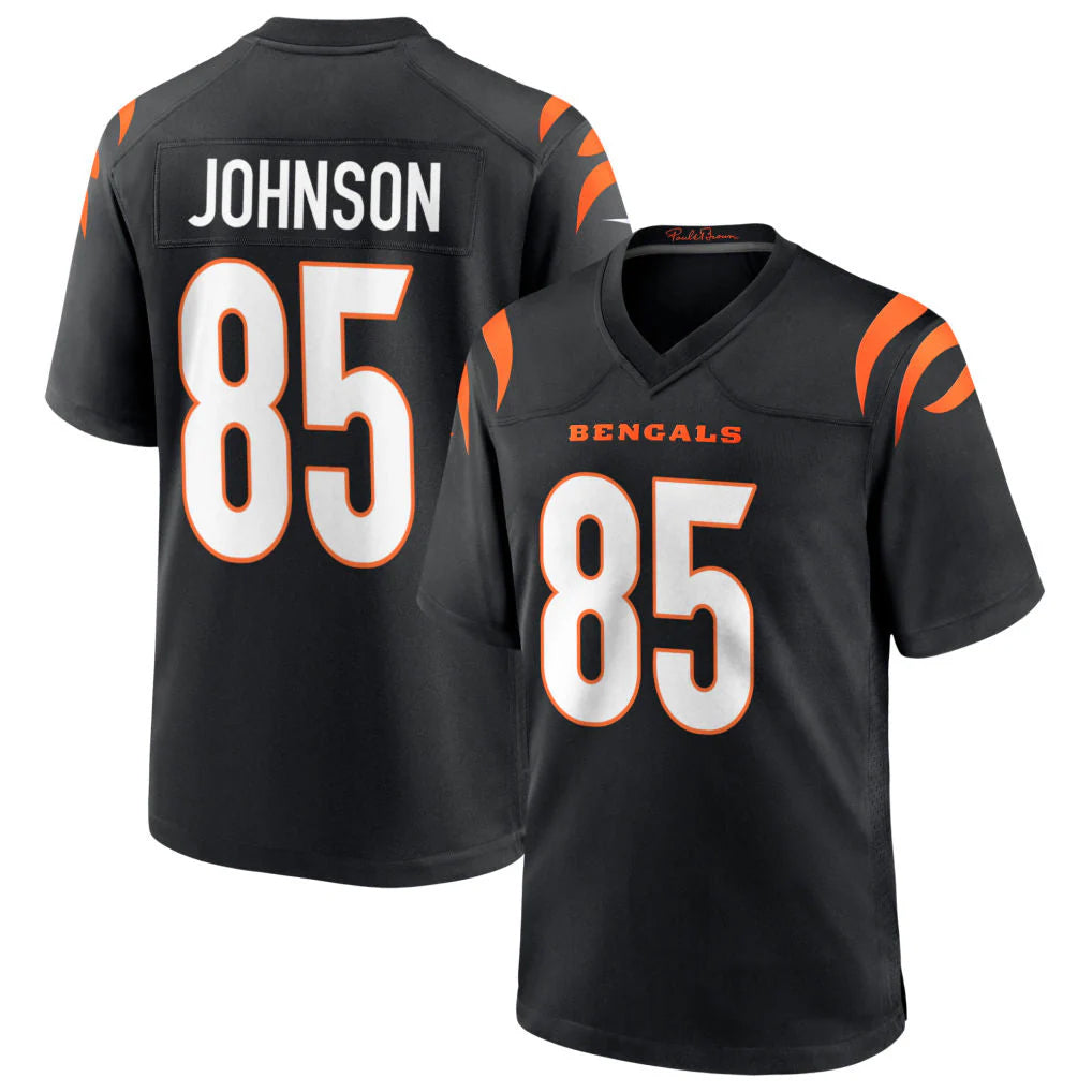 C.Bengals #85 Chad Johnson Player Black Home Game Gdoa Stitched Jerseys