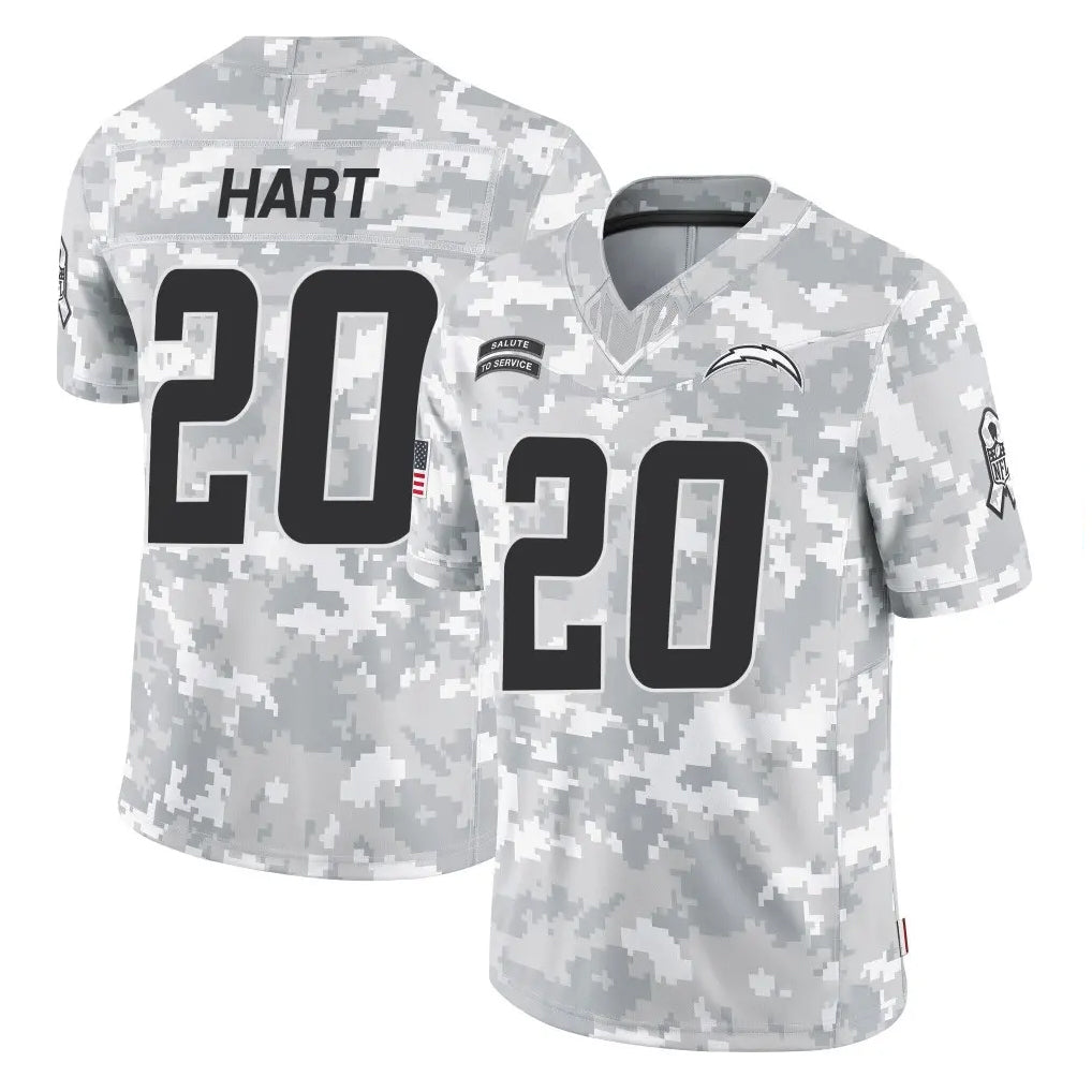 LA.Chargers #20 Cam Hart Player Arctic Camo Salute To Service Limited Game Gdoa Stitched Jerseys