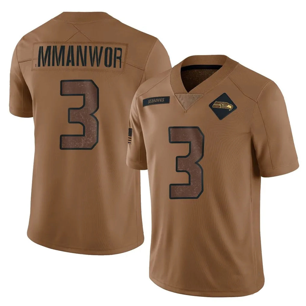 S.Seahawks #3 Nick Emmanwori Player Brown Limited Salute To Service Home Game Gdoa Stitched Jerseys