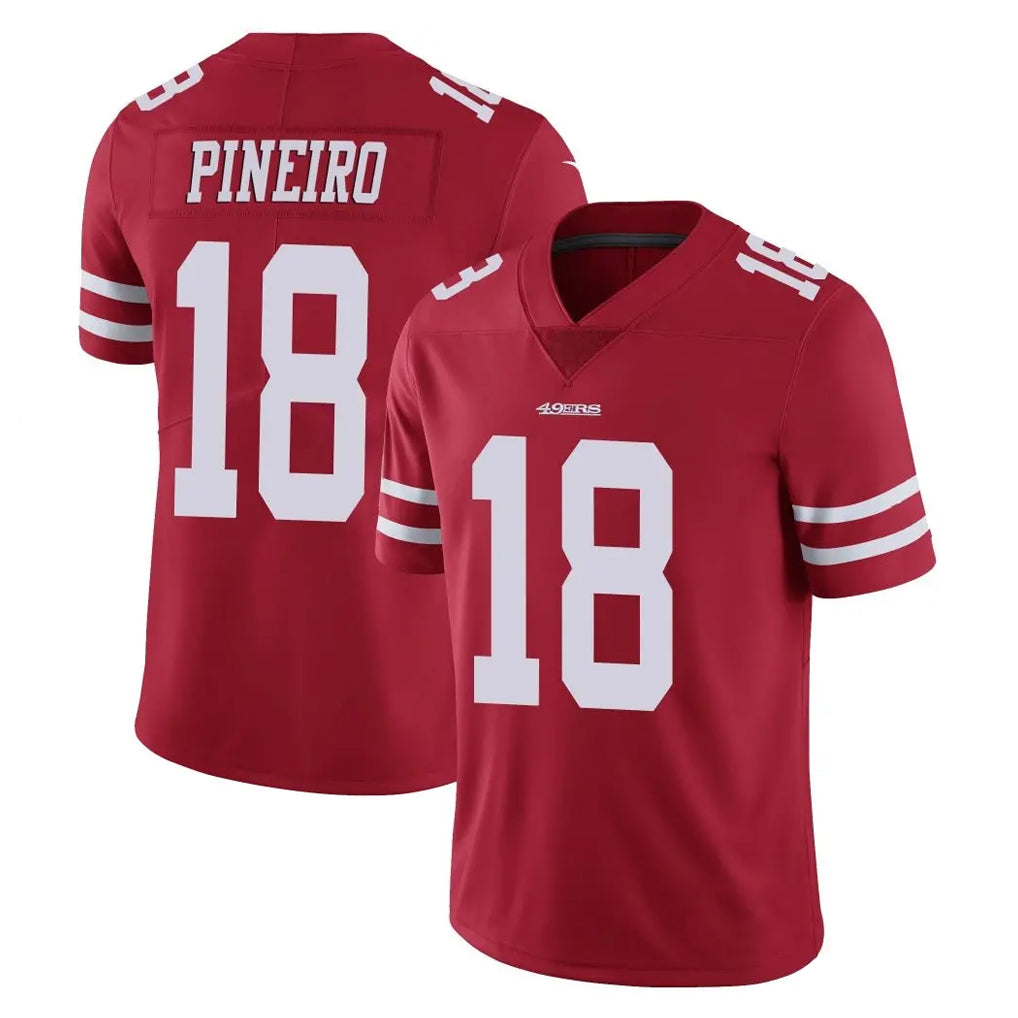 SF.49ers #18 Eddy Pineiro Player Red Limited Vapor Untouchable Home Game Gdoa Stitched Jerseys
