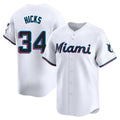 M.Marlins #34 Liam Hicks Player White  Home Limited Fdoa Stitched Jerseys