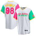 S.Diego Padres #98 Randy Vasquez Player White City Connect Home Game Fdoa Stitched Jerseys
