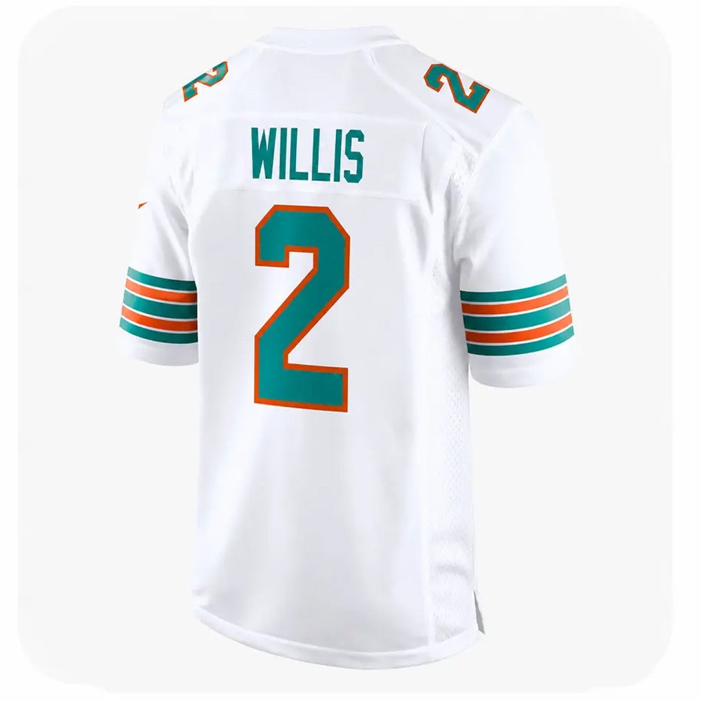 M.Dolphins #2 Malik Willis Player White Limited Home Game Gdoa Stitched Jerseys