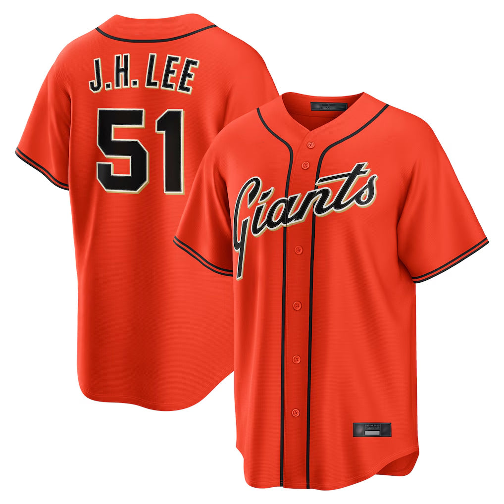 SF.Giants #51 Jung Hoo Lee Player Orange Home Game Fdoa Stitched Jerseys