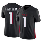 A.Falcons #1 Tua Tagovailoa Player Black Vapor F.U.S.E. Limited Home Game Gdoa Stitched Jerseys