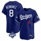 LA.Dodgers #8 Enrique Hern¨¢ndez Player Royal World Series Meet Limited Home Fdoa Stitched Jerseys