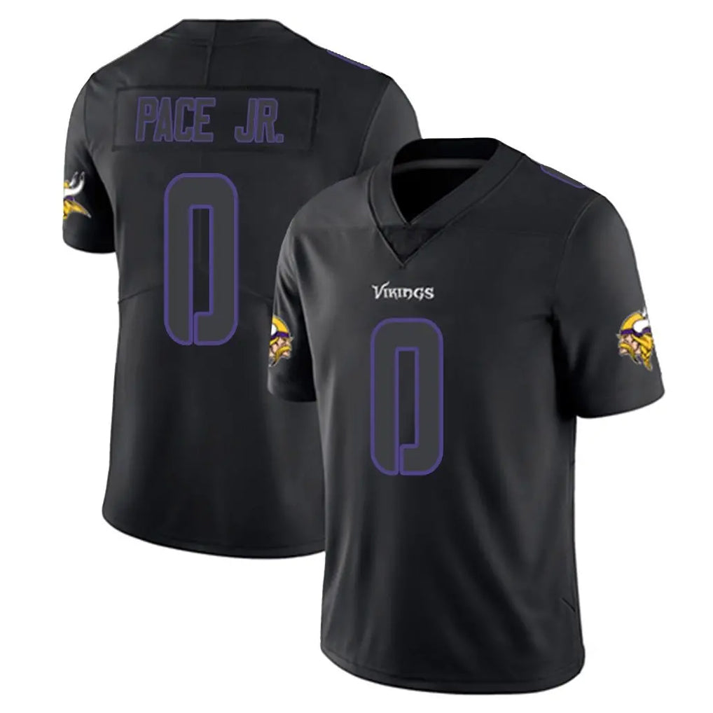 M.Vikings #0 Ivan Pace Jr. Player Black Impact LImited Home Game Gdoa Stitched Jerseys
