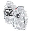 M.Dolphins #52 Patrick Paul Player Arctic Camo Salute to Service Hoodies Limited Game Gdoa Stitched Jerseys