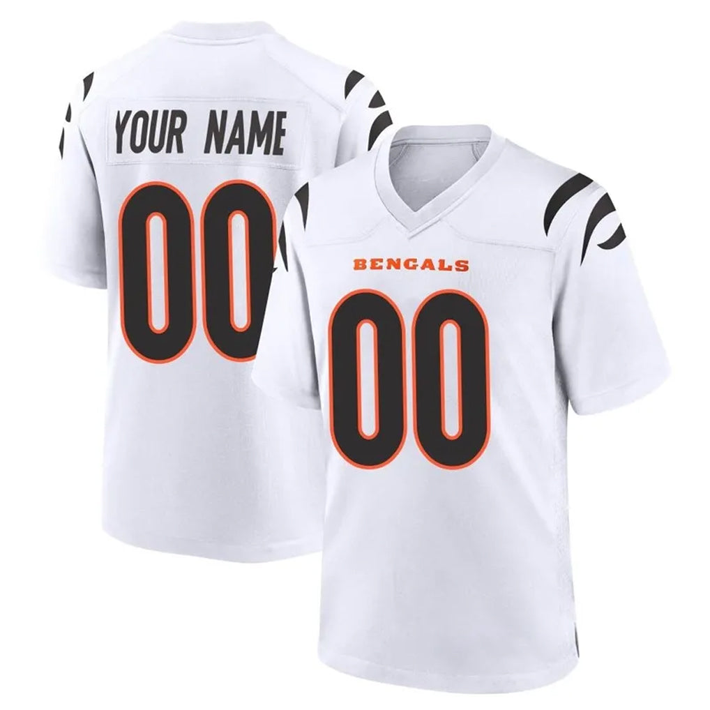 Custom C.Bengals White Home Game Any Name & Numbers Gdoa Stitched Jerseys