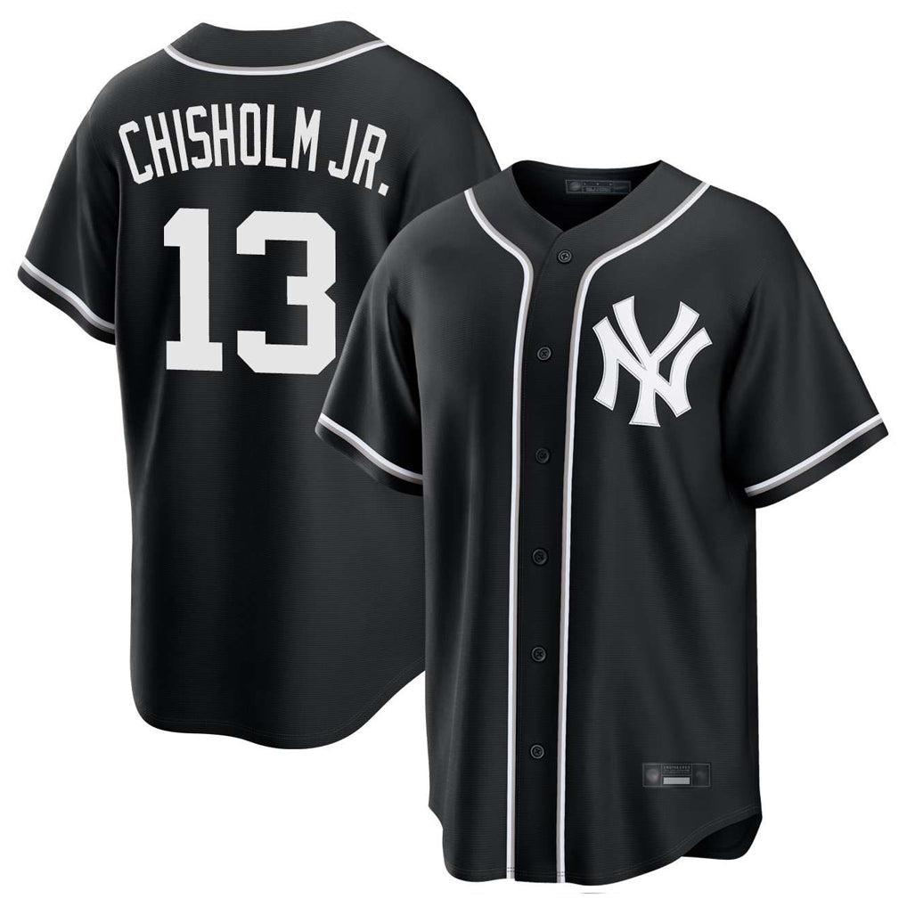 NY.Yankees #13 Jazz Chisholm Jr Player Black Out Game Fdoa Stitched Jerseys