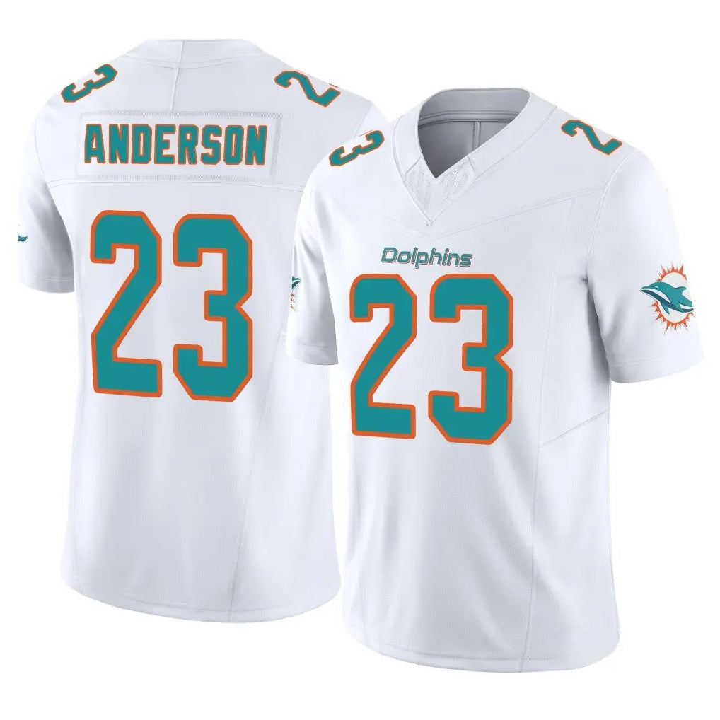 M.Dolphins #23 Zayne Anderson Player White Limited Vapor F.U.S.E. Home Game Gdoa Stitched Jerseys
