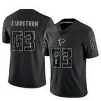 A.Falcons #63 Chris Lindstrom Player Black RFLCTV Limited Gdoa Stitched Jerseys