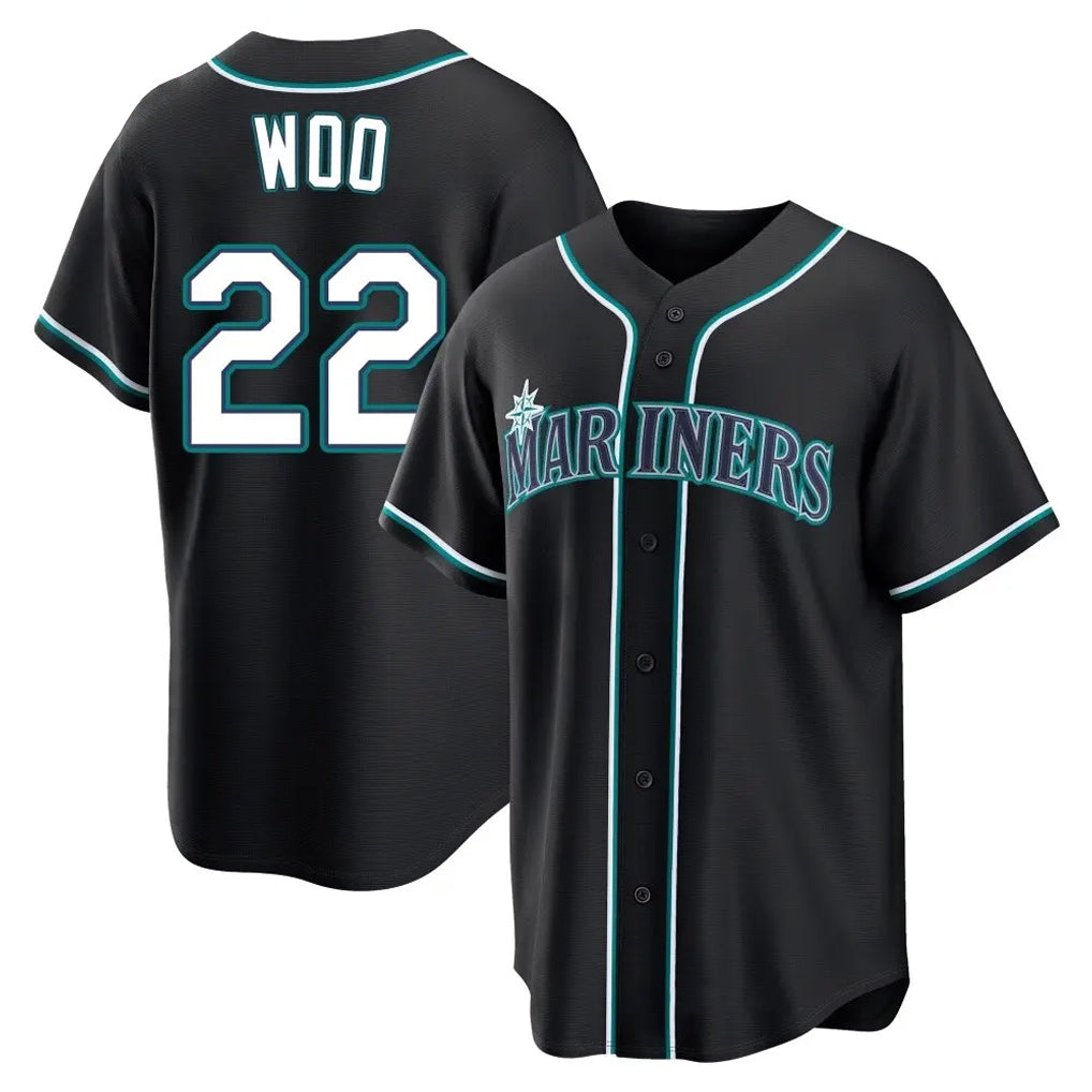 S.Mariners #22 Bryan Woo Player Black Fashion Home Limited Fdoa Stitched Jerseys
