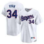 T.Rangers #34 Nolan Ryan Player White Home Limited Fdoa Stitched Jerseys