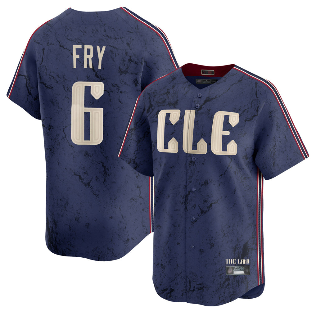 C.Guardians #6 David Fry Player Navy City Connect Limited Home Gdoa Stitched Jerseys