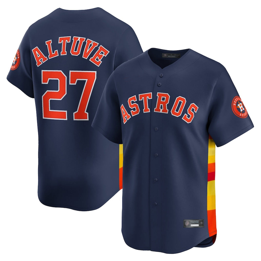 H.Astros #27 Jose Altuve Player Navy Home Limited Gdoa Stitched Jerseys