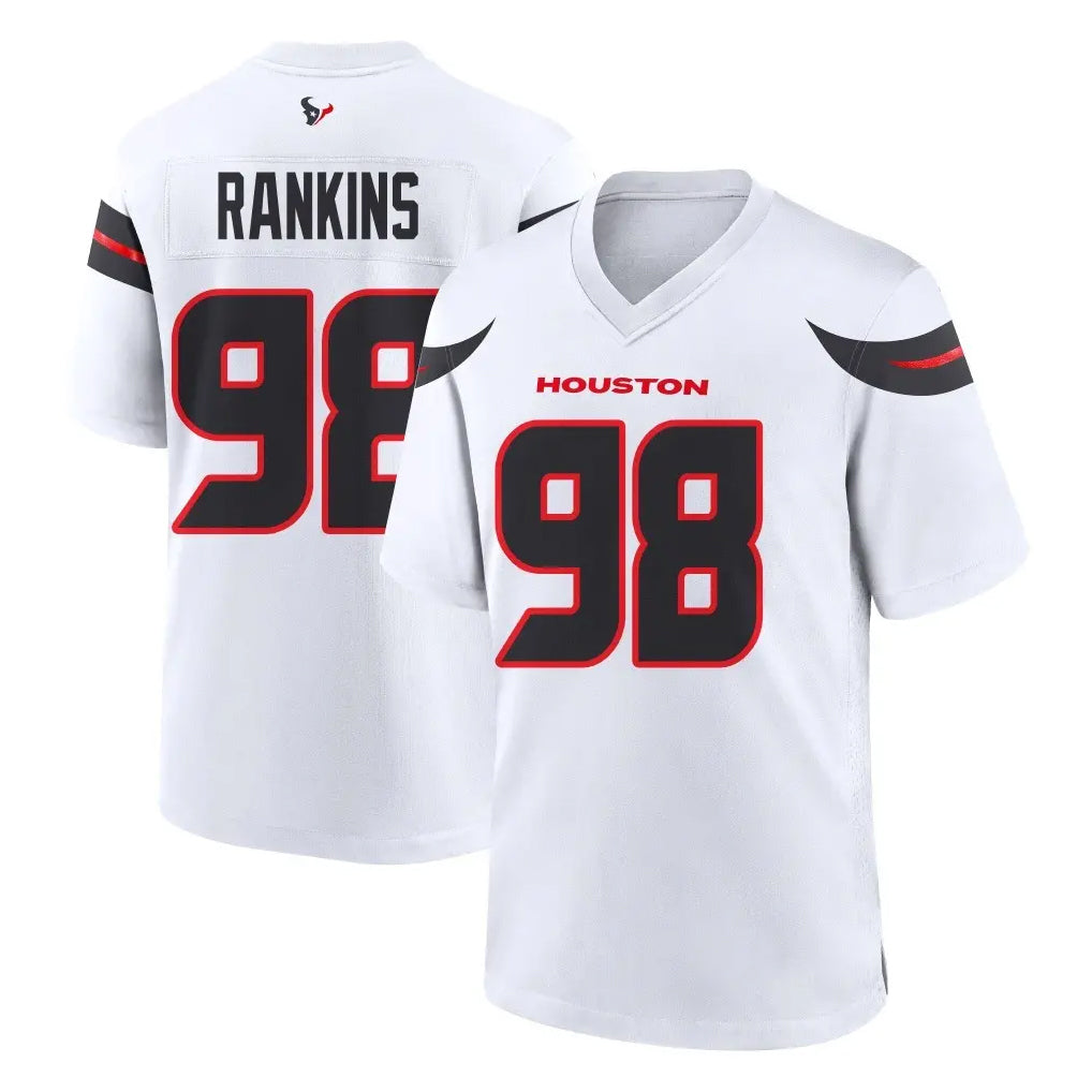 H.Texans #98 Sheldon Rankins Player White Home Game Gdoa Stitched Jerseys