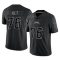 LA.Chargers #76 Joe Alt Player Black Limited Reflective Home Game Gdoa Stitched Jerseys