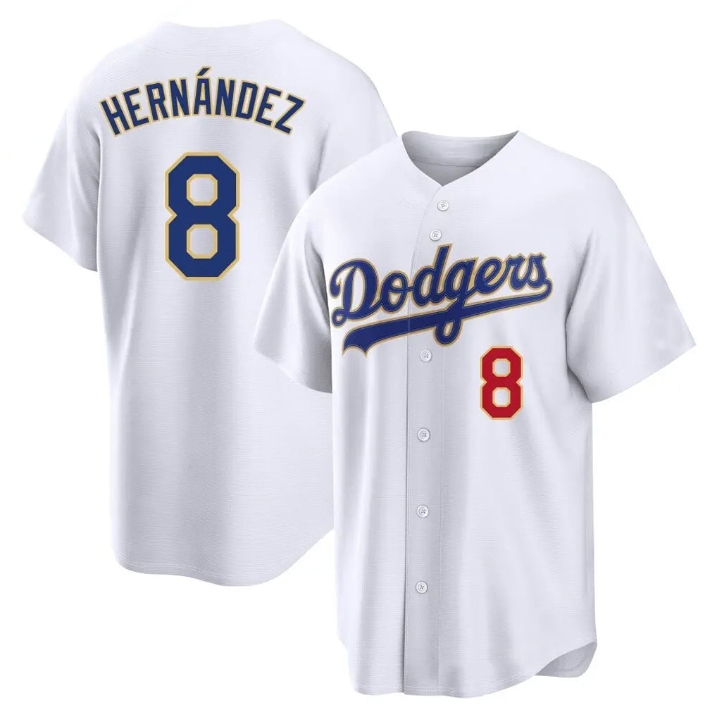 LA.Dodgers #8 Enrique Hern¨¢ndez Player Gold White 2026 Collection Stadium Limited Fdoa Stitched Jerseys