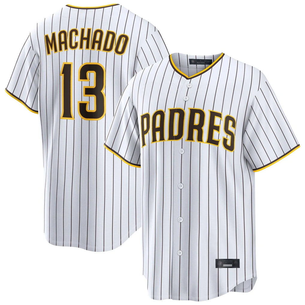 S.Diego Padres #13 Manny Machado Player White Home Limited Fdoa Stitched Jerseys