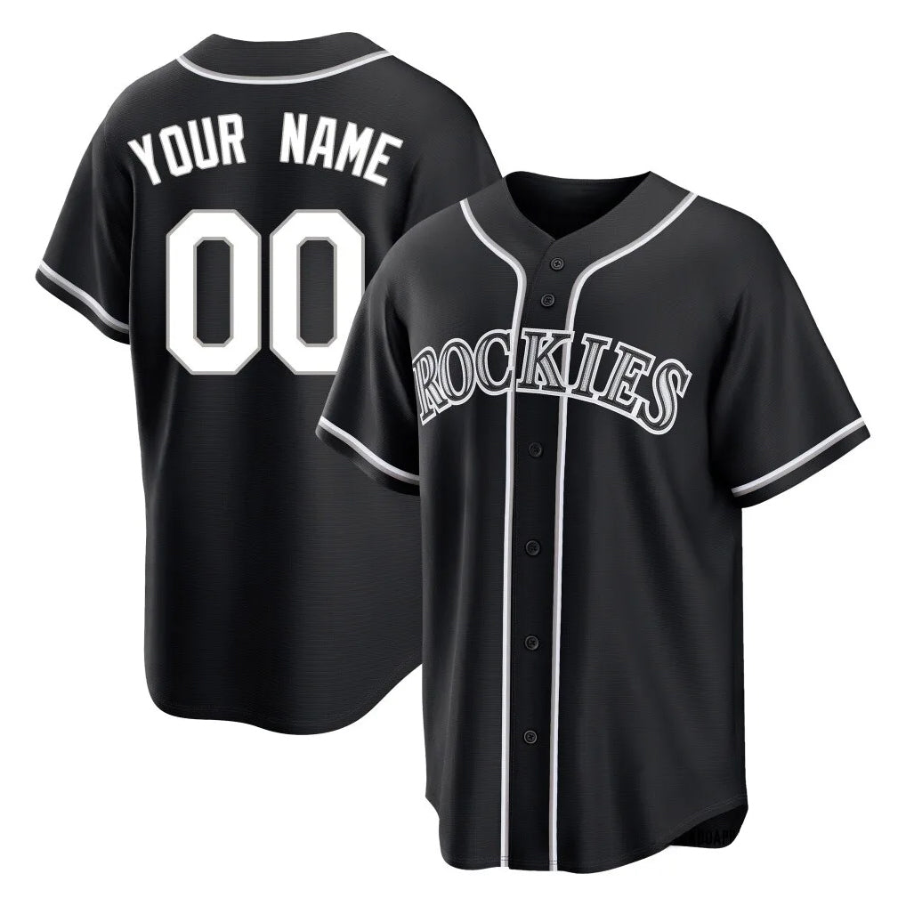 Custom C.Rockies Black Fashion Out Home Game Any Name & Number Gdoa Stitched Jerseys