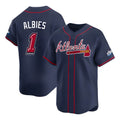 A.Braves #1 Ozzie Albies player Navy Limited 2025 Speedway Classic Alternate Stitched Jerseys