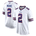 B.Bills #2 DJ Moore Player White Home Game Gdoa Stitched Jerseys