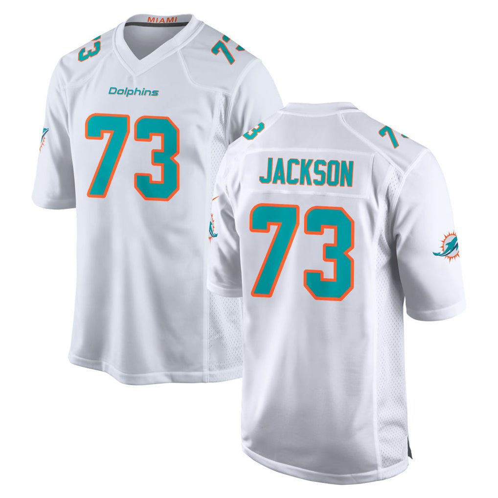 M.Dolphins #73 Austin Jackson Player White Limited Home Game Gdoa Stitched Jerseys