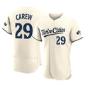 M.Twins #29 Rod Carew Player Cream Home Limited Elite Fdoa Stitched Jerseys