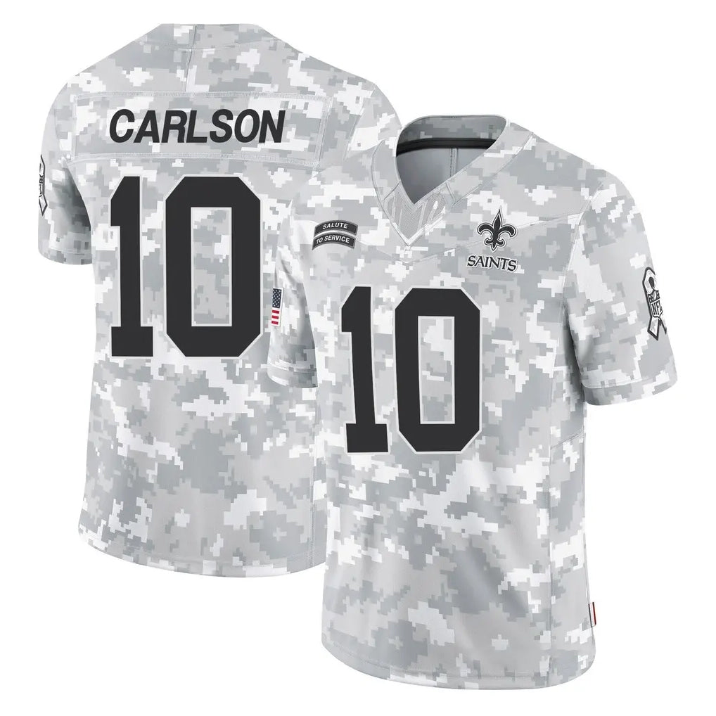 NO.Saints #10 Daniel Carlson Player Arctic Camo Salute To Service Limited Game Gdoa Stitched Jerseys