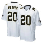 NO.Saints #20 Pete Werner Player White Home Game Gdoa Stitched Jerseys