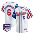 B.Orioles #6 Ryan Mountcastle Player White USA 250 Independence Day Vapor Premier Limited Home Game Gdoa Stitched Jerseys