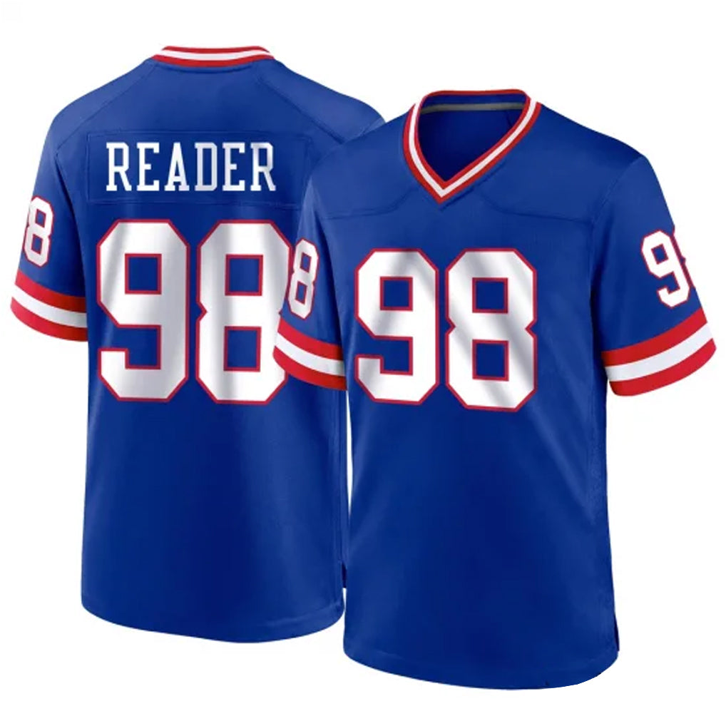 NY.Giants #98 DJ Reader Player Royal Classic Home Game Gdoa Stitched Jerseys