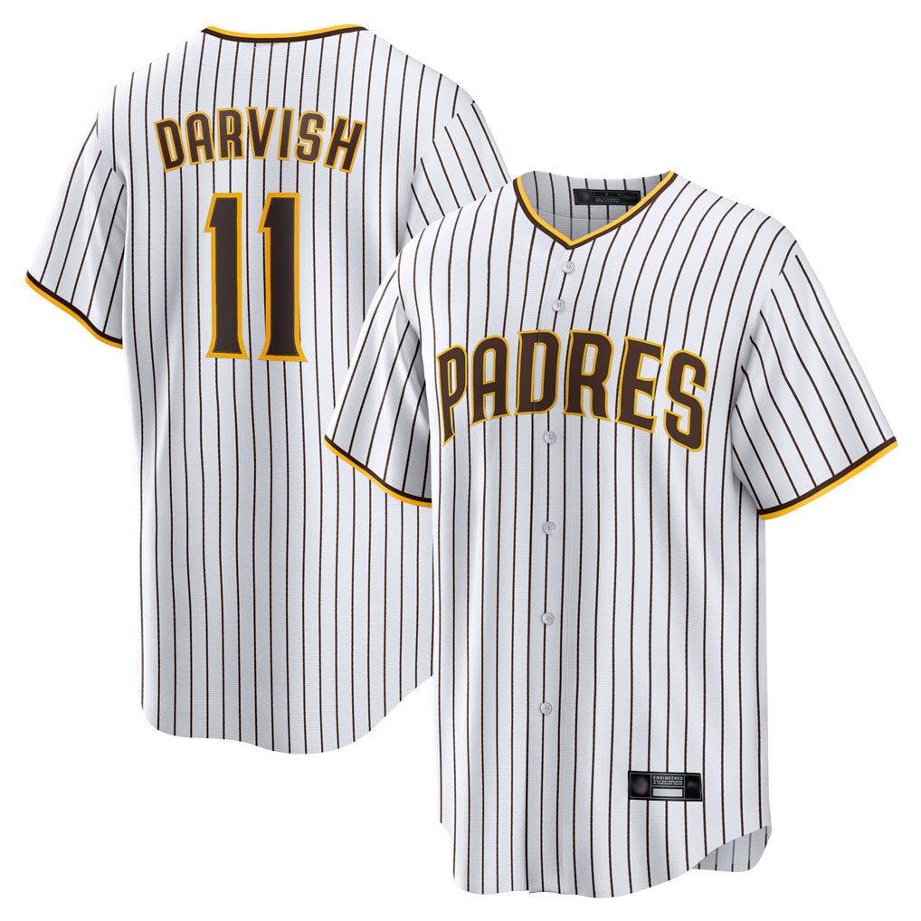 S.Diego Padres #11 Yu Darvish Player White Home Replica Game Fdoa Stitched Jerseys