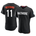 B.Orioles #11 Jordan Westburg Player Black City Connect Limited Elite Home Game Gdoa Stitched Jerseys