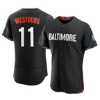 B.Orioles #11 Jordan Westburg Player Black City Connect Limited Elite Home Game Gdoa Stitched Jerseys
