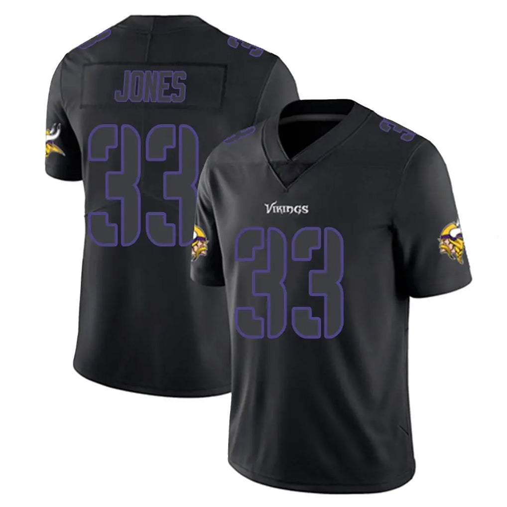 M.Vikings #33 Aaron Jones Sr. Player Black Impact LImited Home Game Gdoa Stitched Jerseys